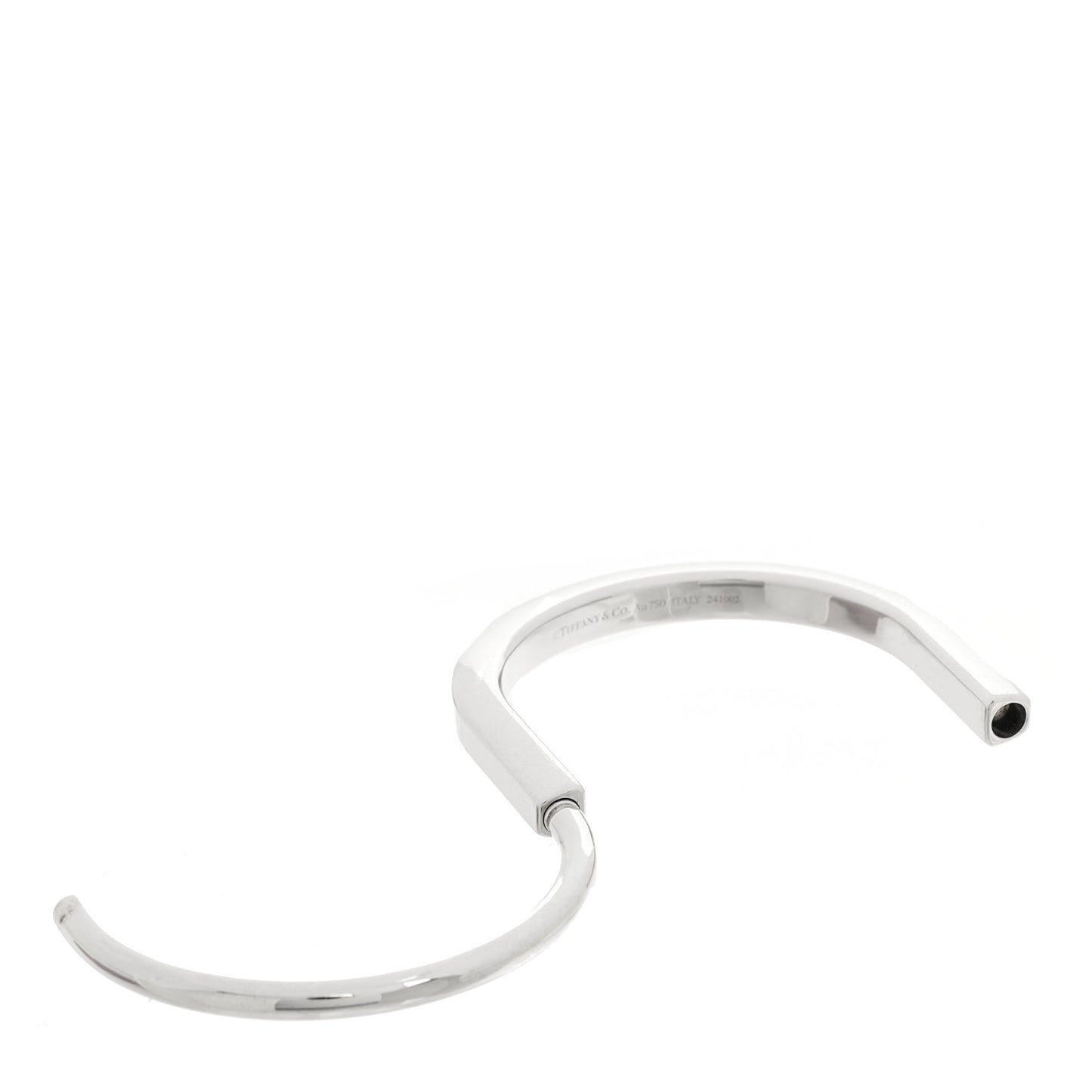 18K White Gold Tiffany Lock Bangle Bracelet