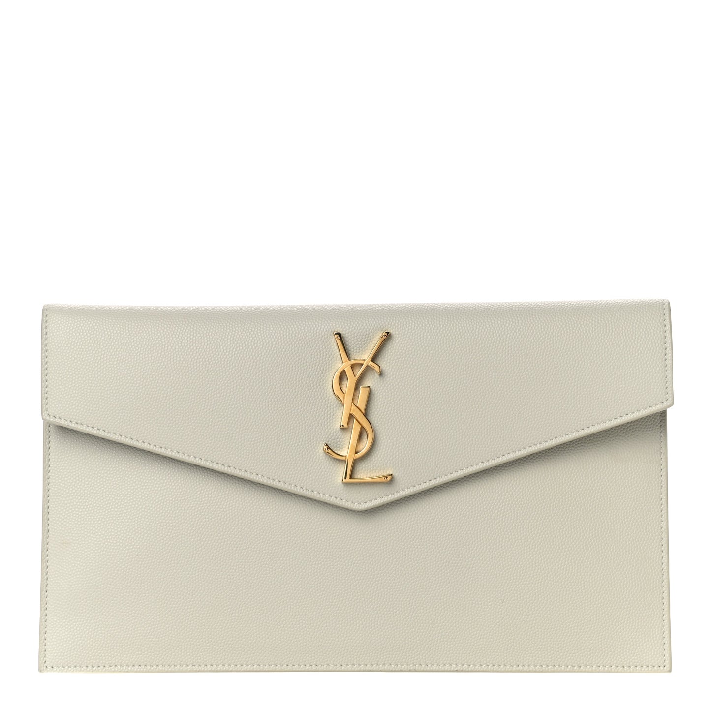 Smooth Shiny Calfskin Uptown Pouch Crema Soft