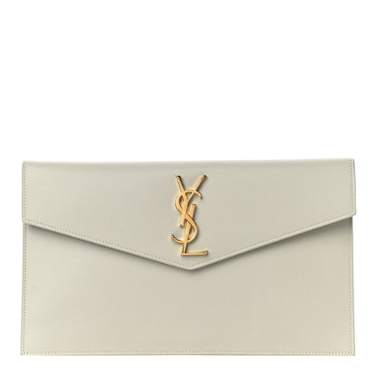 Saint Laurent Smooth Shiny Calfskin Uptown Pouch Crema Soft 1 of 10