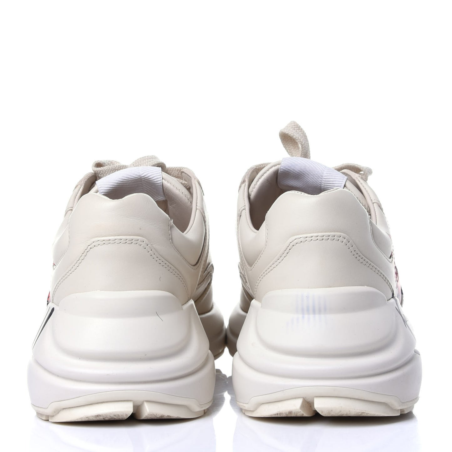 Calfskin Hawaii Print Womens Rhyton Sneakers 36 Ivory