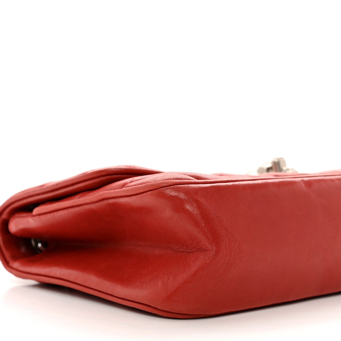 Lambskin Chevron Medium Leo Lion Flap Red