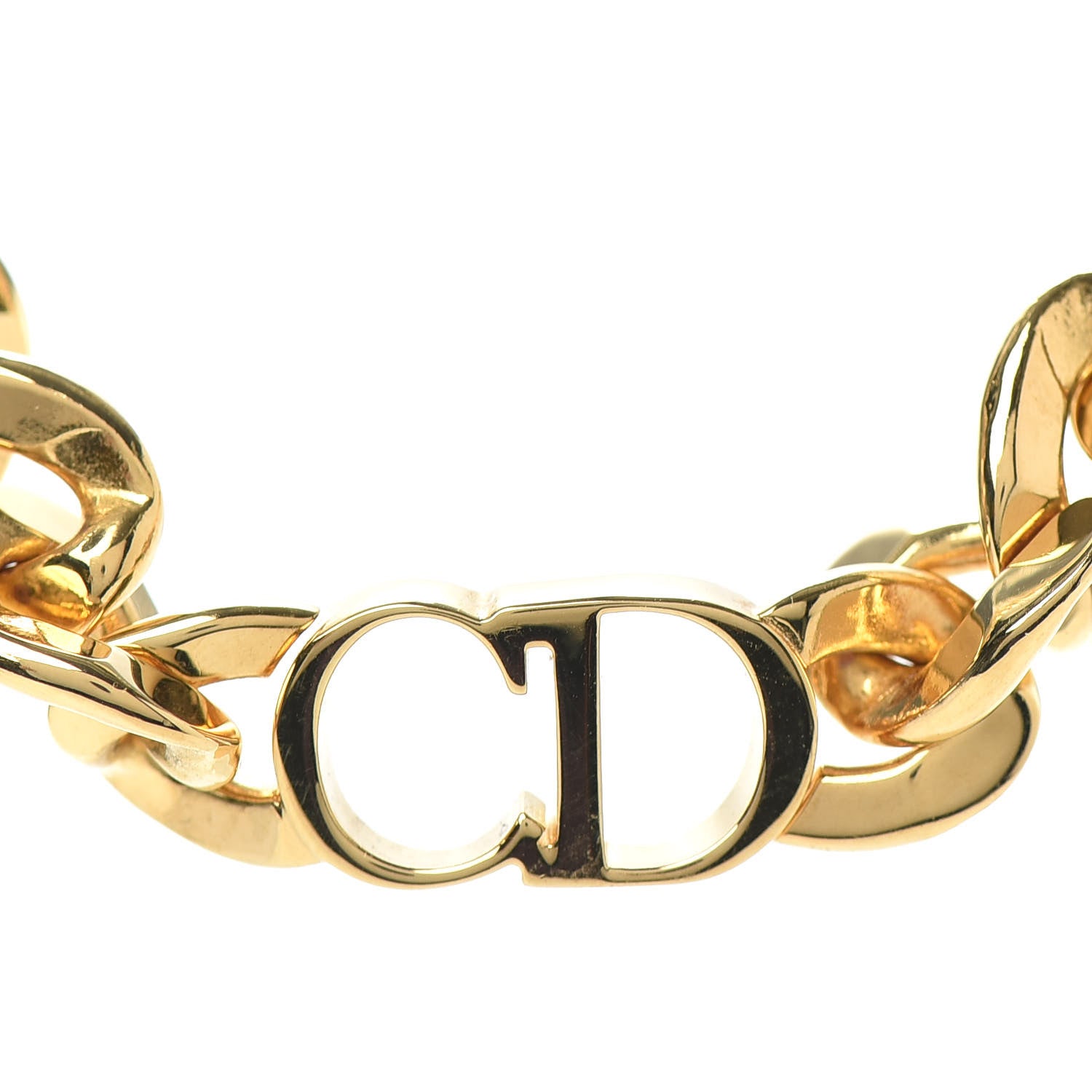 Christian Dior Metal CD Choker Necklace Gold 4 of 5