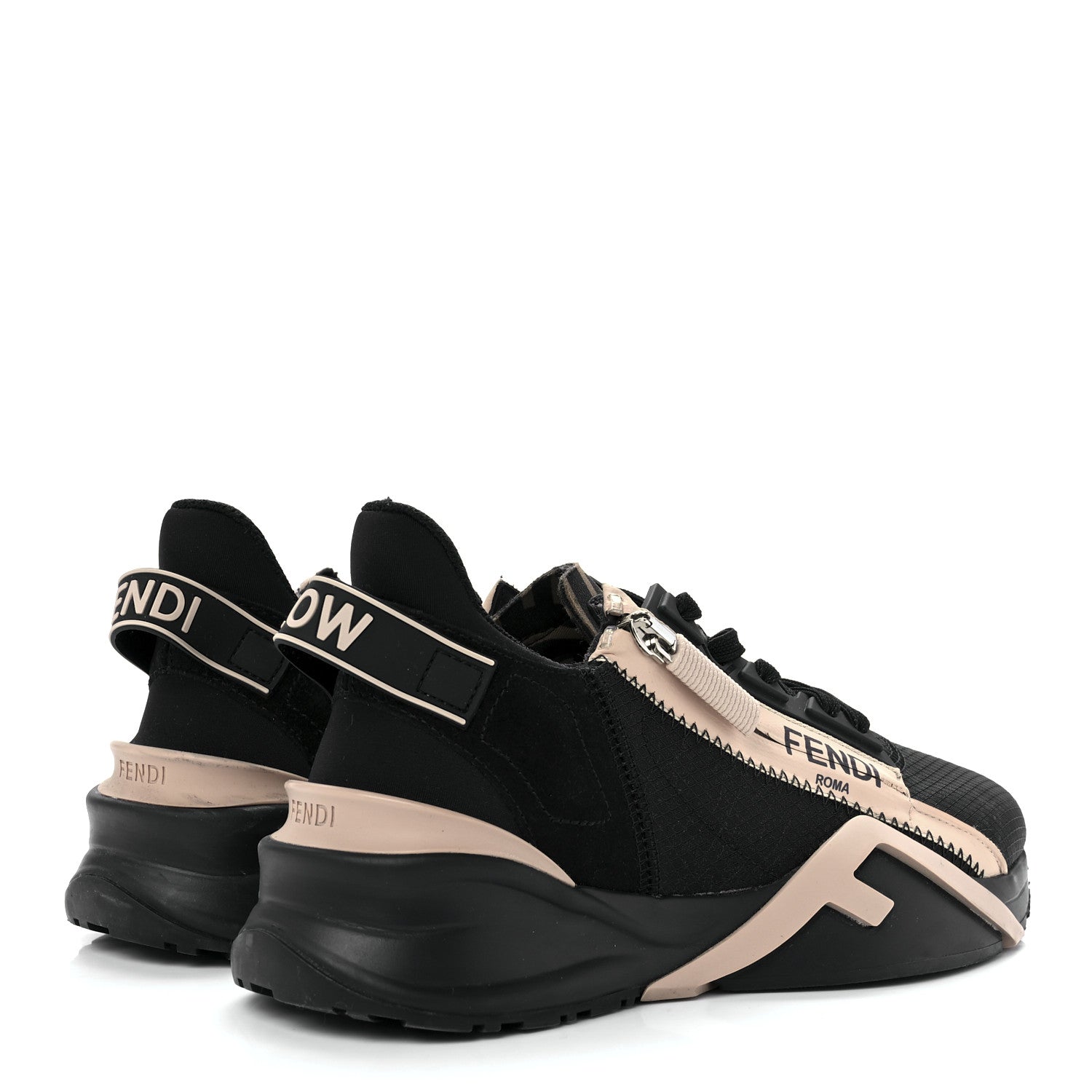 Fendi Nylon Suede Lycra Fendi Flow Low Top Sneakers 35 Black 4 of 7