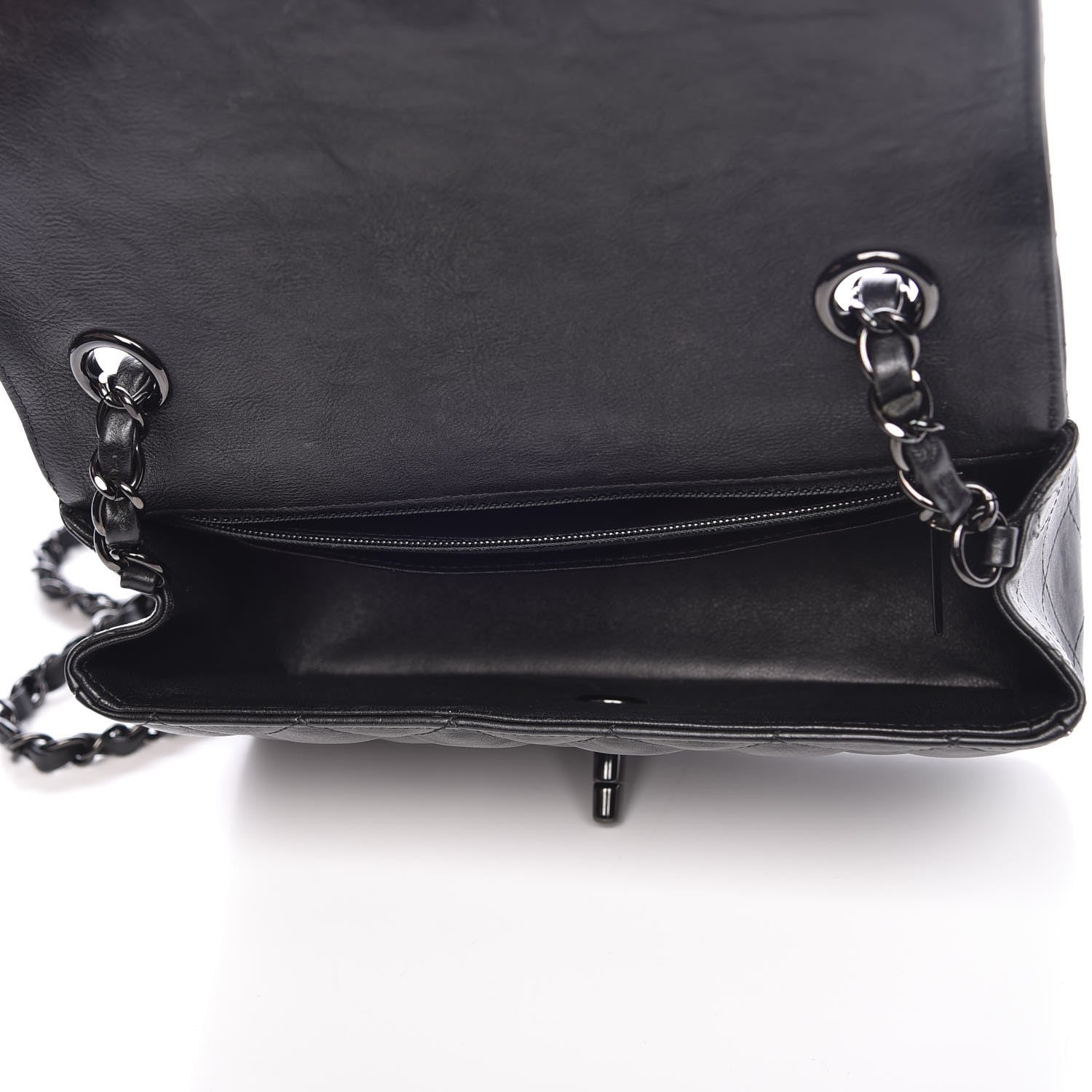 Chanel Crumpled Calfskin Quilted Mini Rectangular Flap So Black 5 of 7