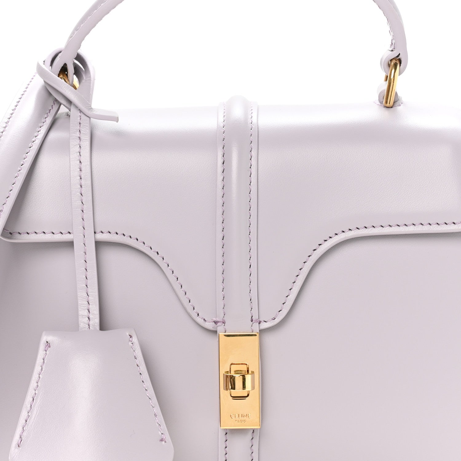 Celine Satinated Calfskin Mini 16 Top Handle Bag Lilac 1827881