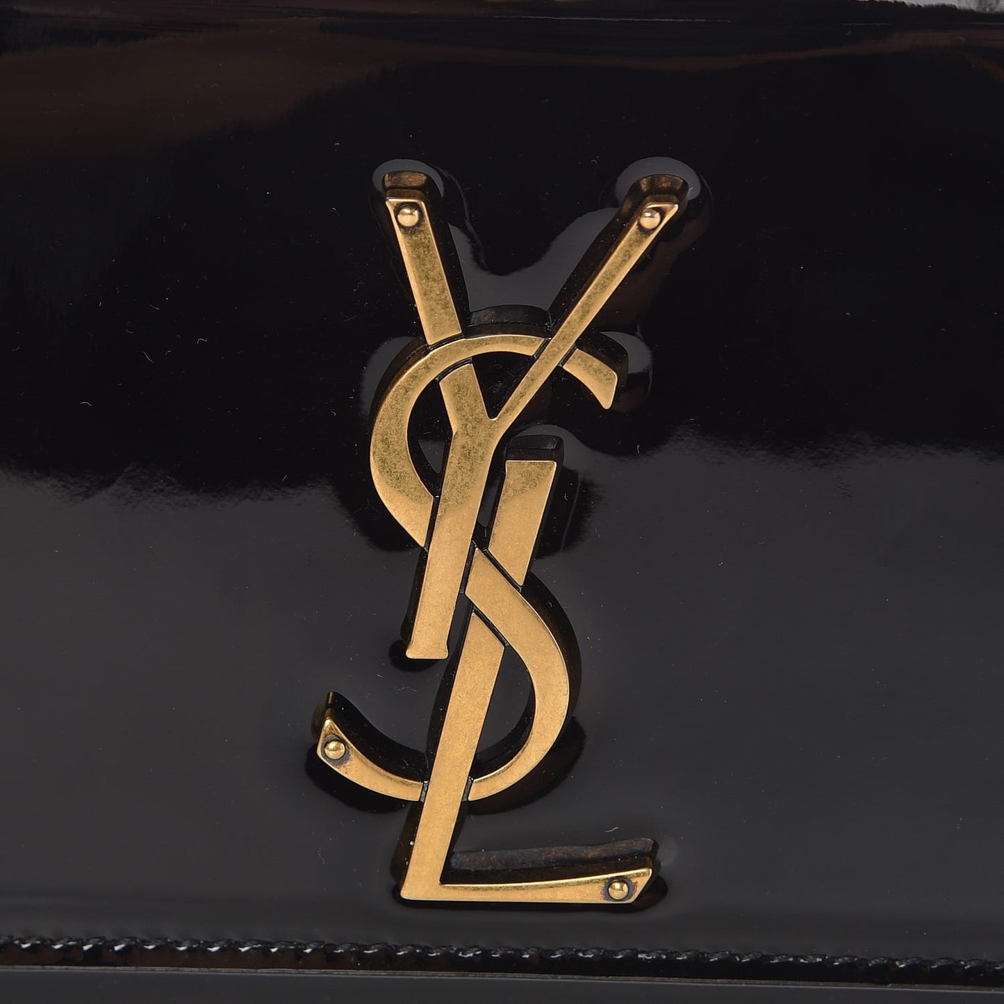 Patent Small Monogram Kate Satchel Black
