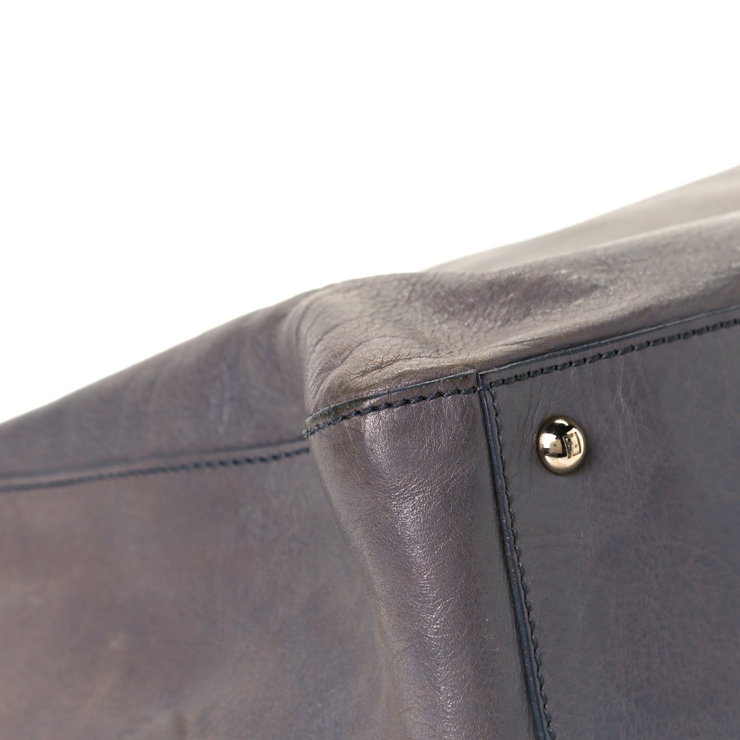 Vitello Acqua Large Twins Tote Grigio Scuro
