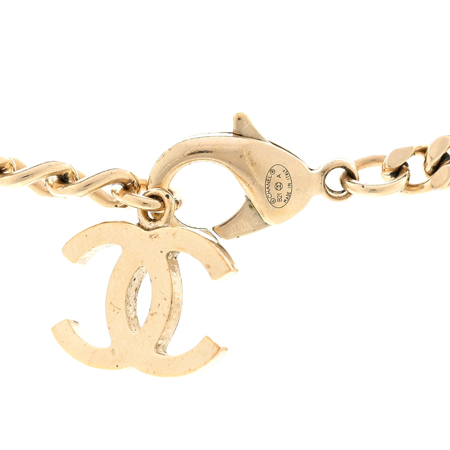 Chanel Crystal Chain CC Link Choker Gold Silver 4 of 5