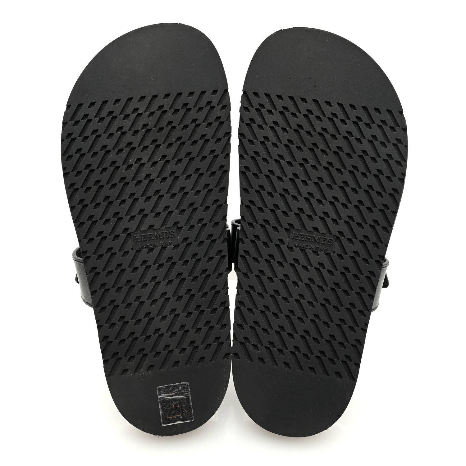 Hermes Calfskin Womens Chypre Sandals 37.5 Black 5 of 8