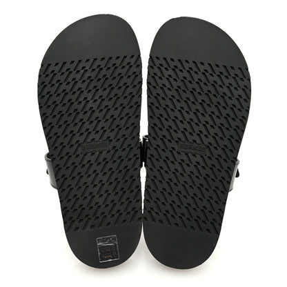 Hermes Calfskin Womens Chypre Sandals 37.5 Black 5 of 8