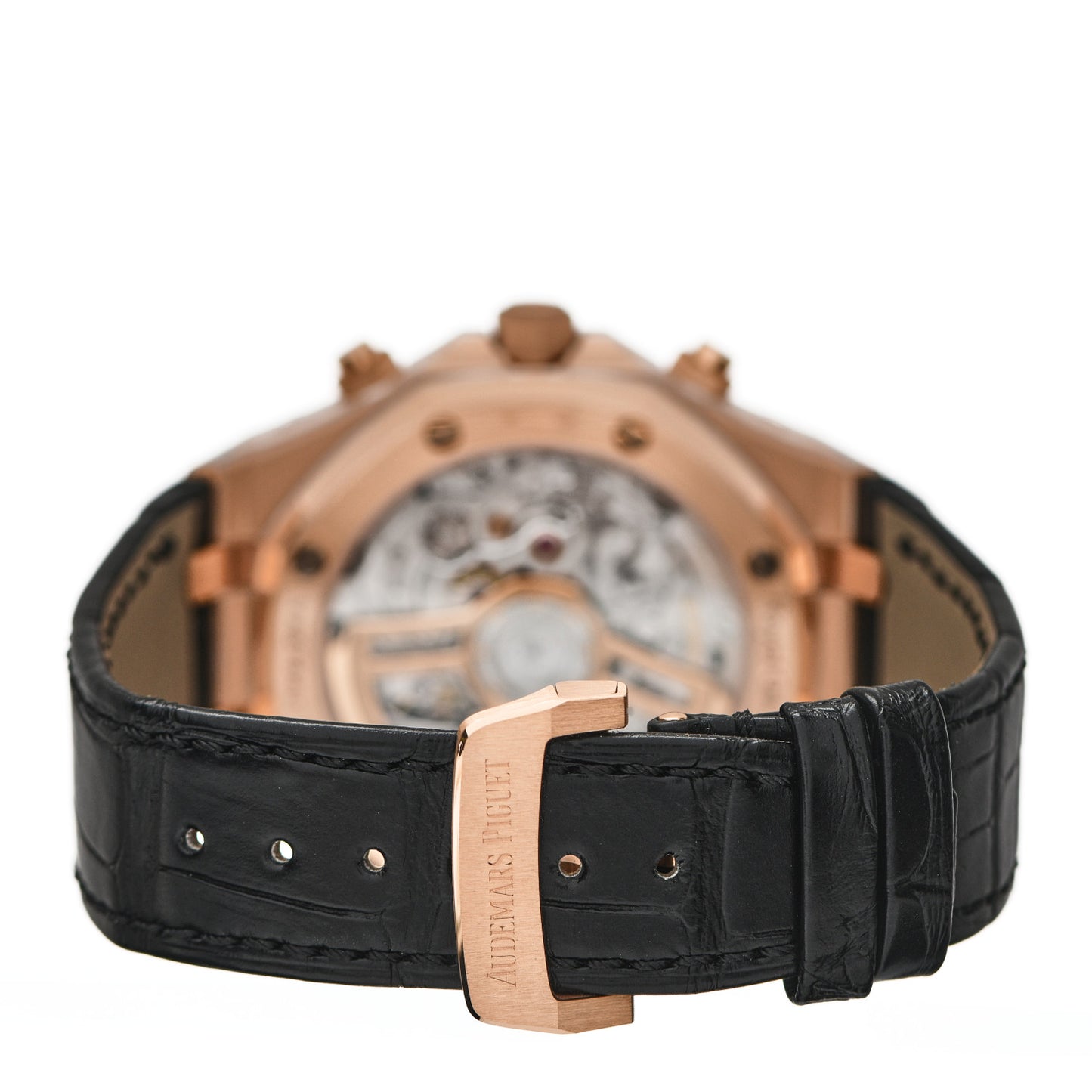 18K Rose Gold Alligator 41mm Royal Oak Chronograph 50th Anniversary Automatic Watch Black 26240OR.OO.D002CR.01