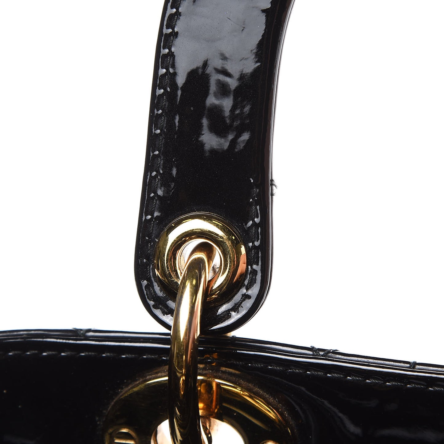 Patent Cannage Medium Lady Dior Black