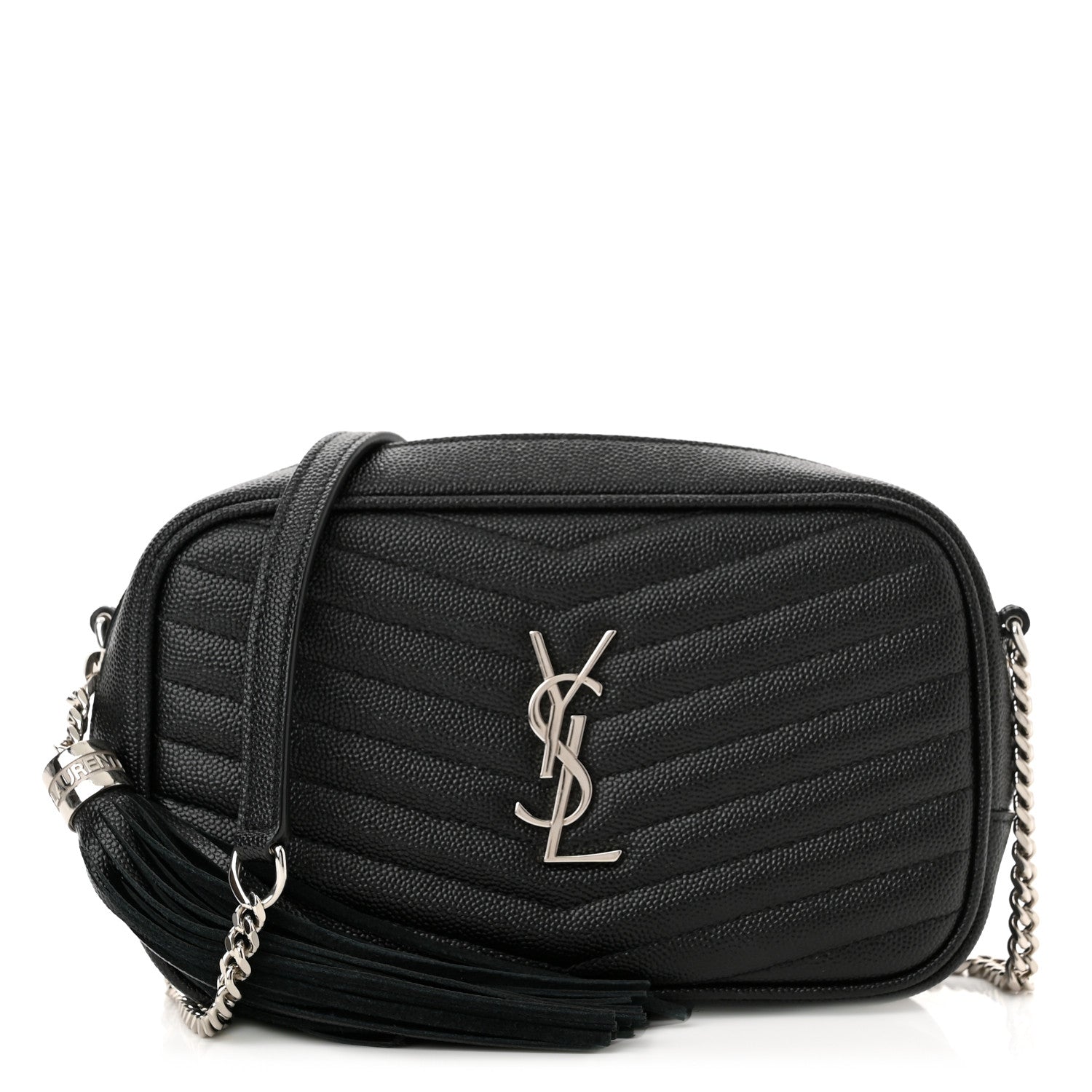 Saint Laurent Grain De Poudre Matelasse Monogram Mini Lou Camera Bag Black 1 of 11