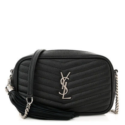 Saint Laurent Grain De Poudre Matelasse Monogram Mini Lou Camera Bag Black 1 of 11