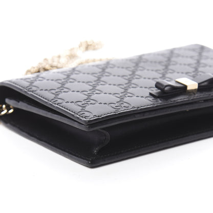 Gucci Guccissima Signature Bowy Chain Wallet Black 14 of 16