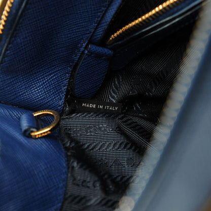 Prada Saffiano Small Galleria Double Zip Tote Bluette 8 of 8