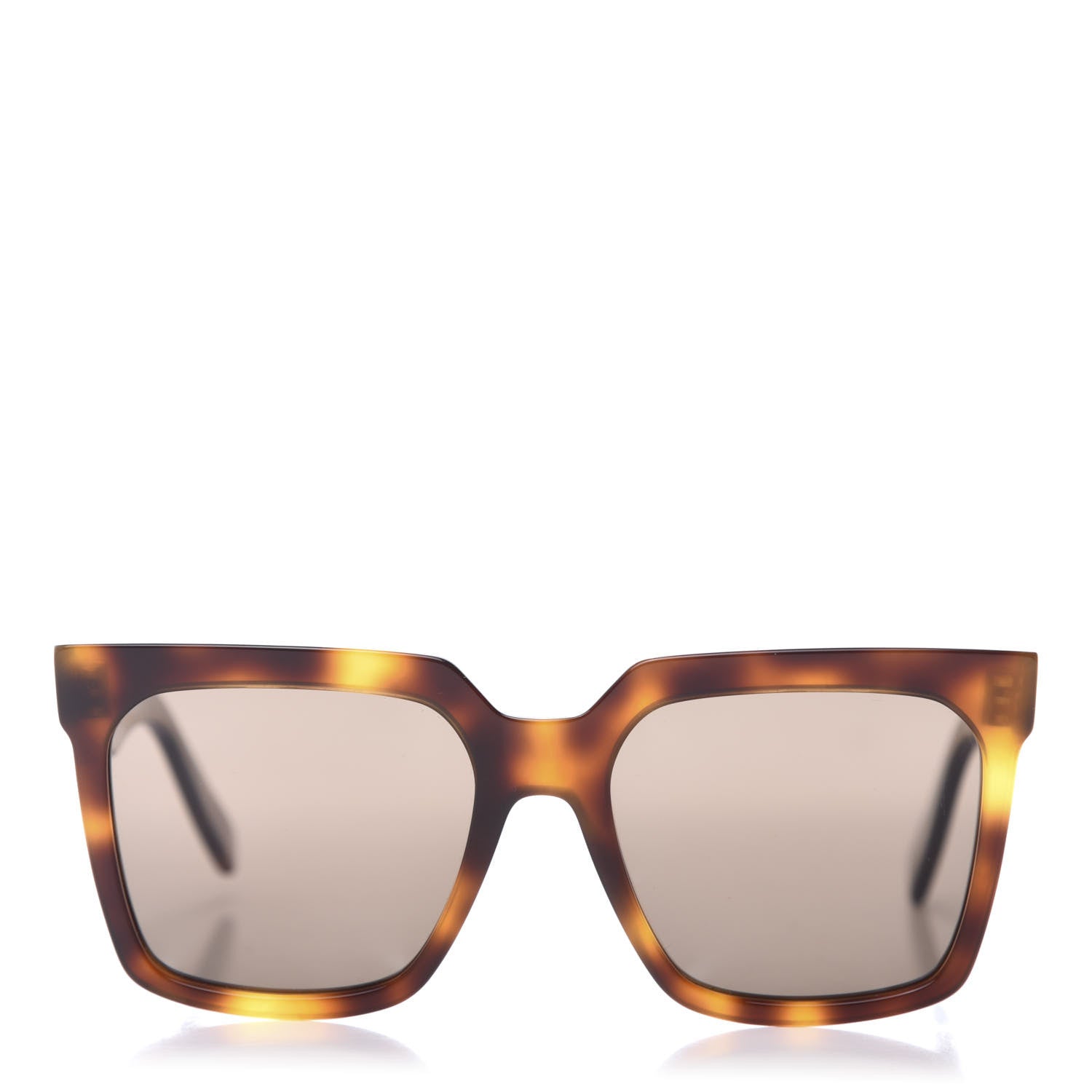 Celine Acetate Polarized Square Sunglasses CL4055 Havana 3 of 9