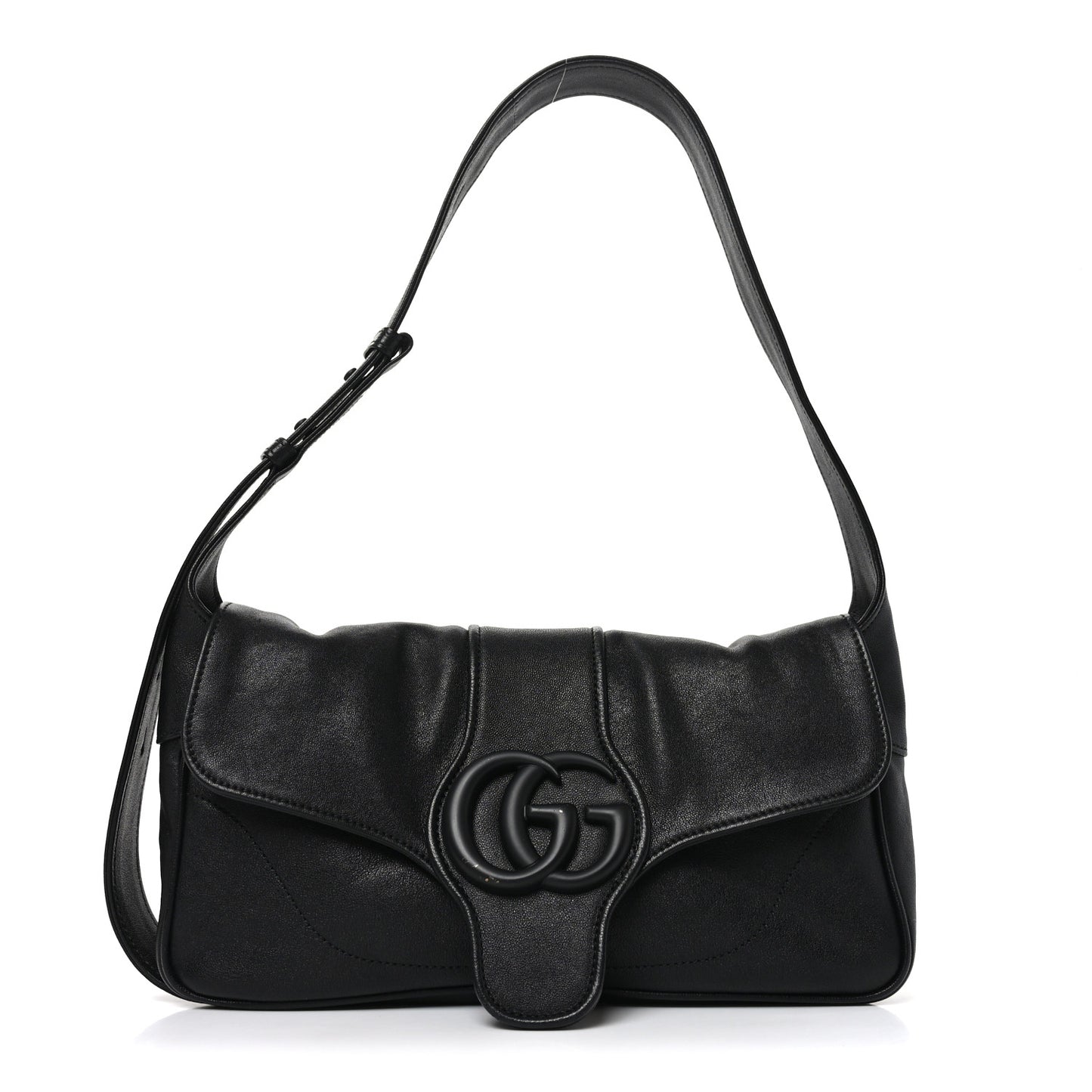 Goatskin Small GG Monochrome Aphrodite Shoulder Bag Black