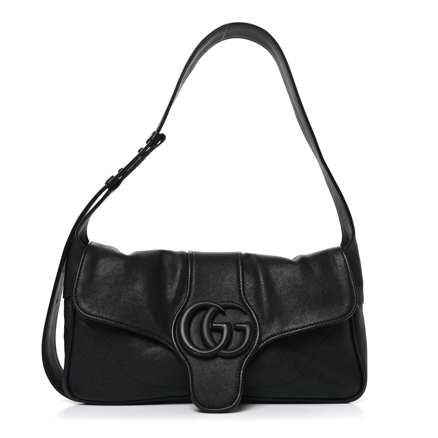 Gucci Goatskin Small GG Monochrome Aphrodite Shoulder Bag Black 1 of 10