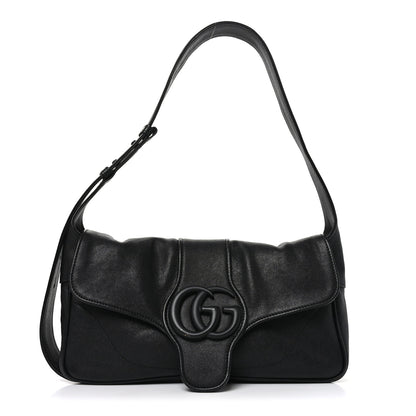Gucci Goatskin Small GG Monochrome Aphrodite Shoulder Bag Black 1 of 10