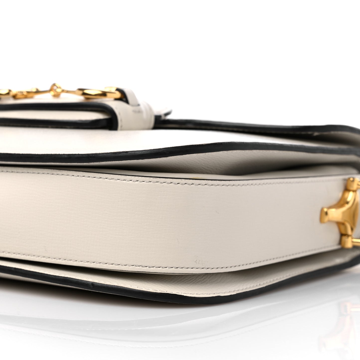 Azalea Calfskin Horsebit 1955 Shoulder Bag Mystic White