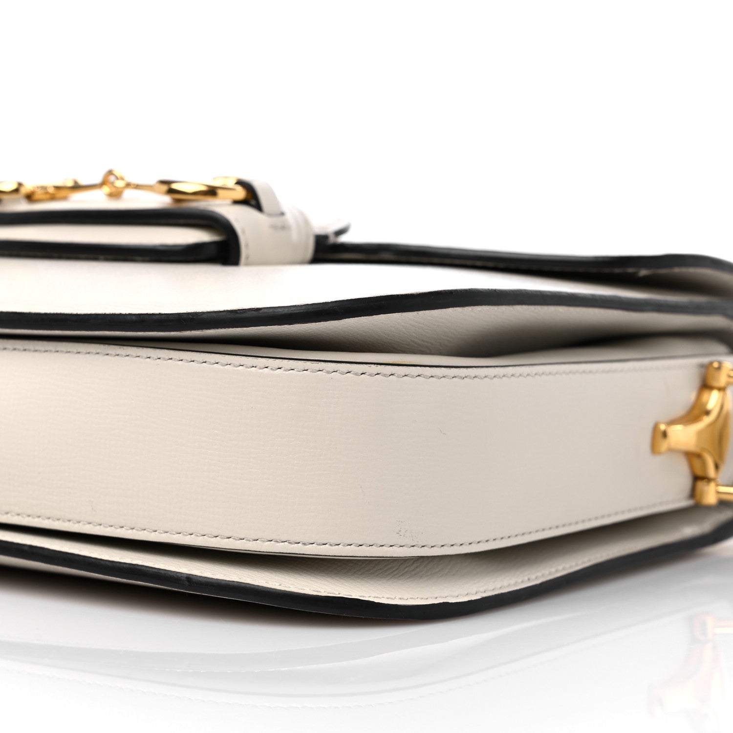 Gucci Azalea Calfskin Horsebit 1955 Shoulder Bag Mystic White 9 of 13