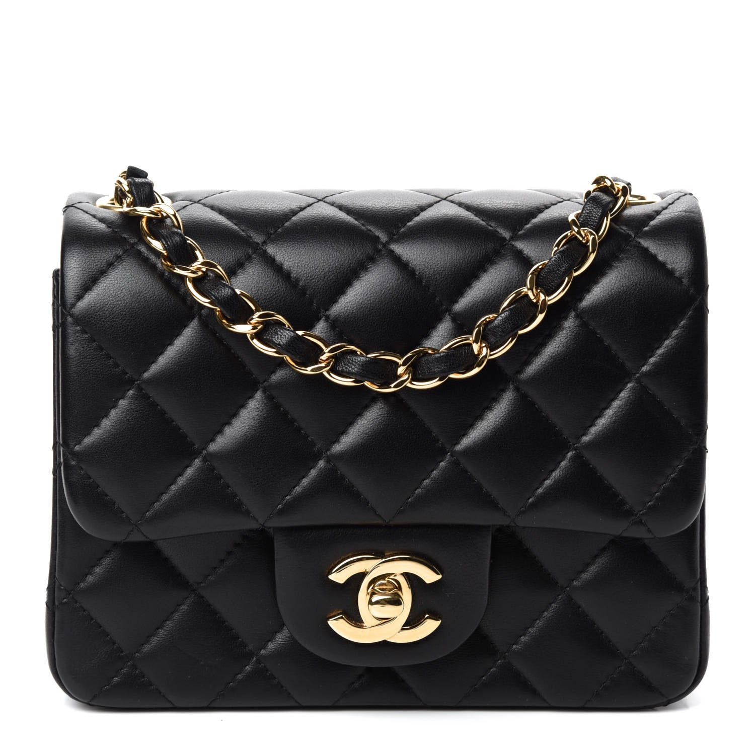 Chanel Lambskin Quilted Mini Square Flap Black 1 of 11