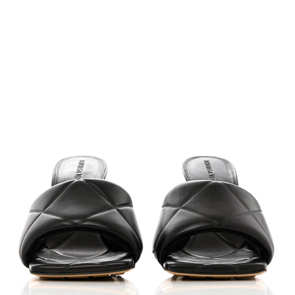 Bottega Veneta Nappa Quilted Rubber Lido Mule Sandals 38 Black 2 of 9
