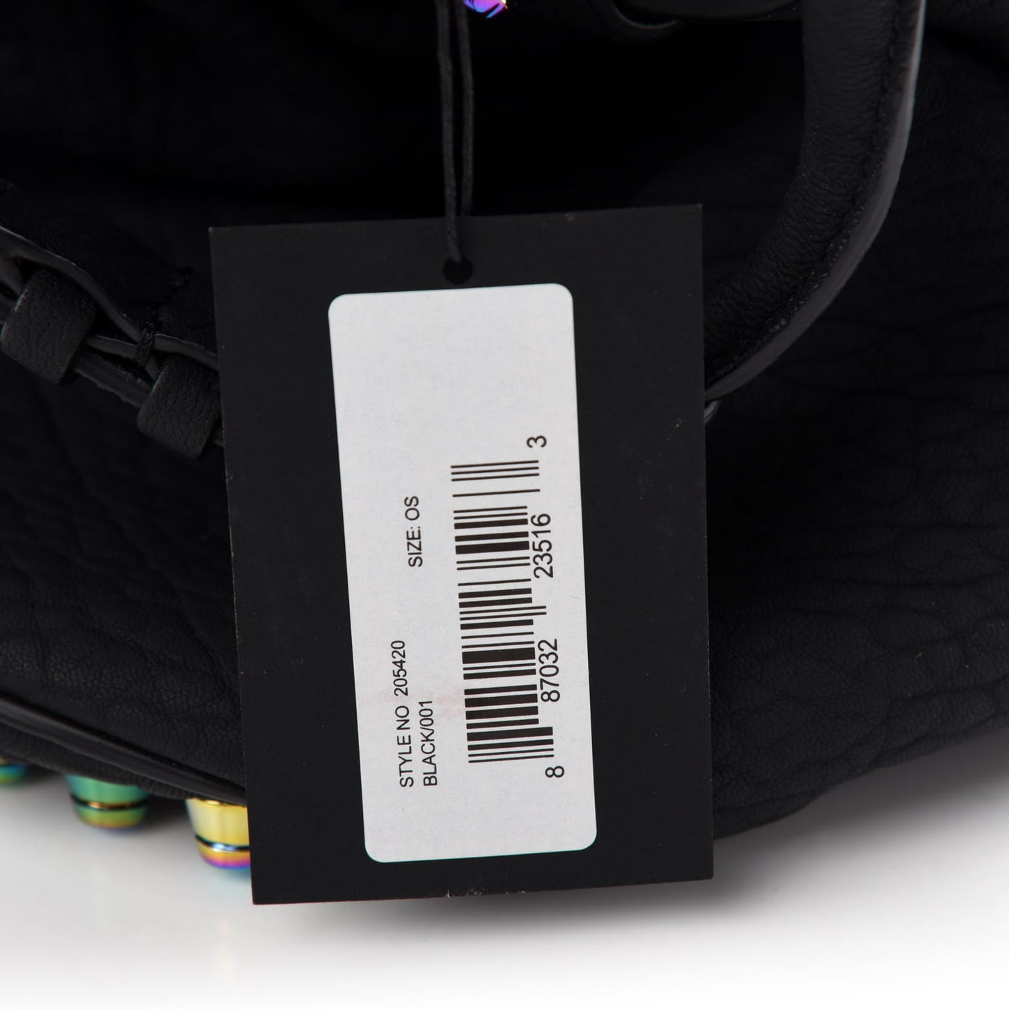 Pebbled Lambskin Diego Bucket Black Iridescent Hardware