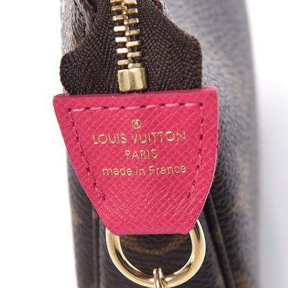 Louis Vuitton Monogram 2019 Christmas Animation Mini Courchevel Pochette Accessories Fuchsia 6 of 8