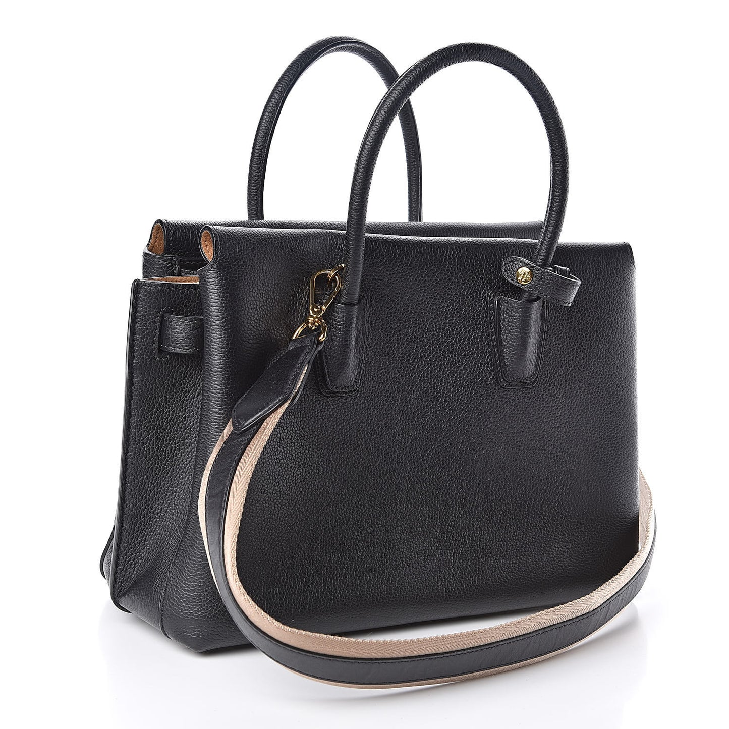 Grained Calfskin Medium Milla Tote Black