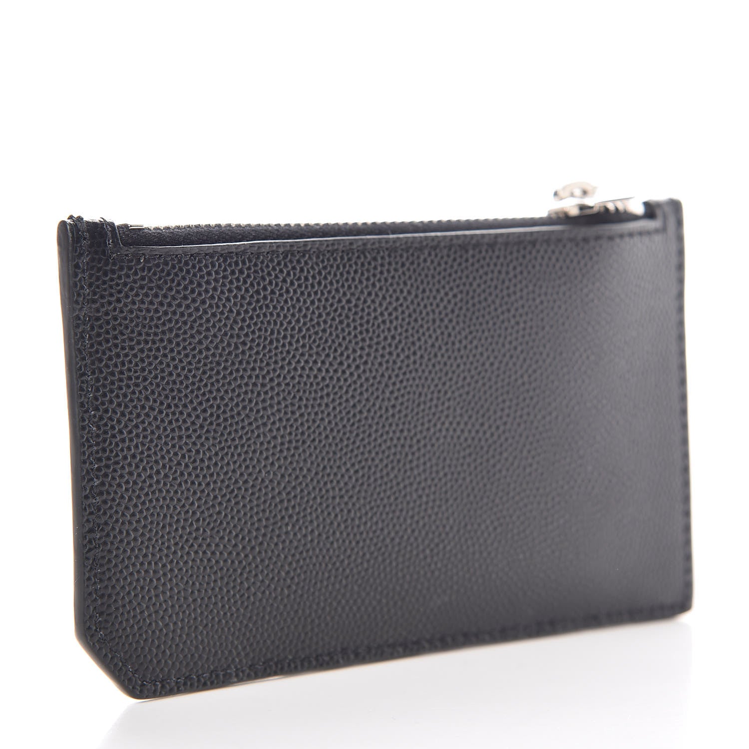 Saint Laurent Grained Calfskin 5 Fragments Zip Pouch Card Holder Black 3 of 8