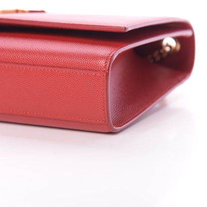 Saint Laurent Grain De Poudre Medium Monogram Kate Satchel Red 10 of 10
