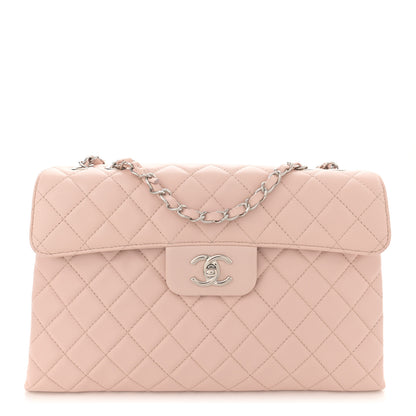 Chanel Lambskin Quilted Jumbo Chanel by 4 Flap Light Beige 1 of 13