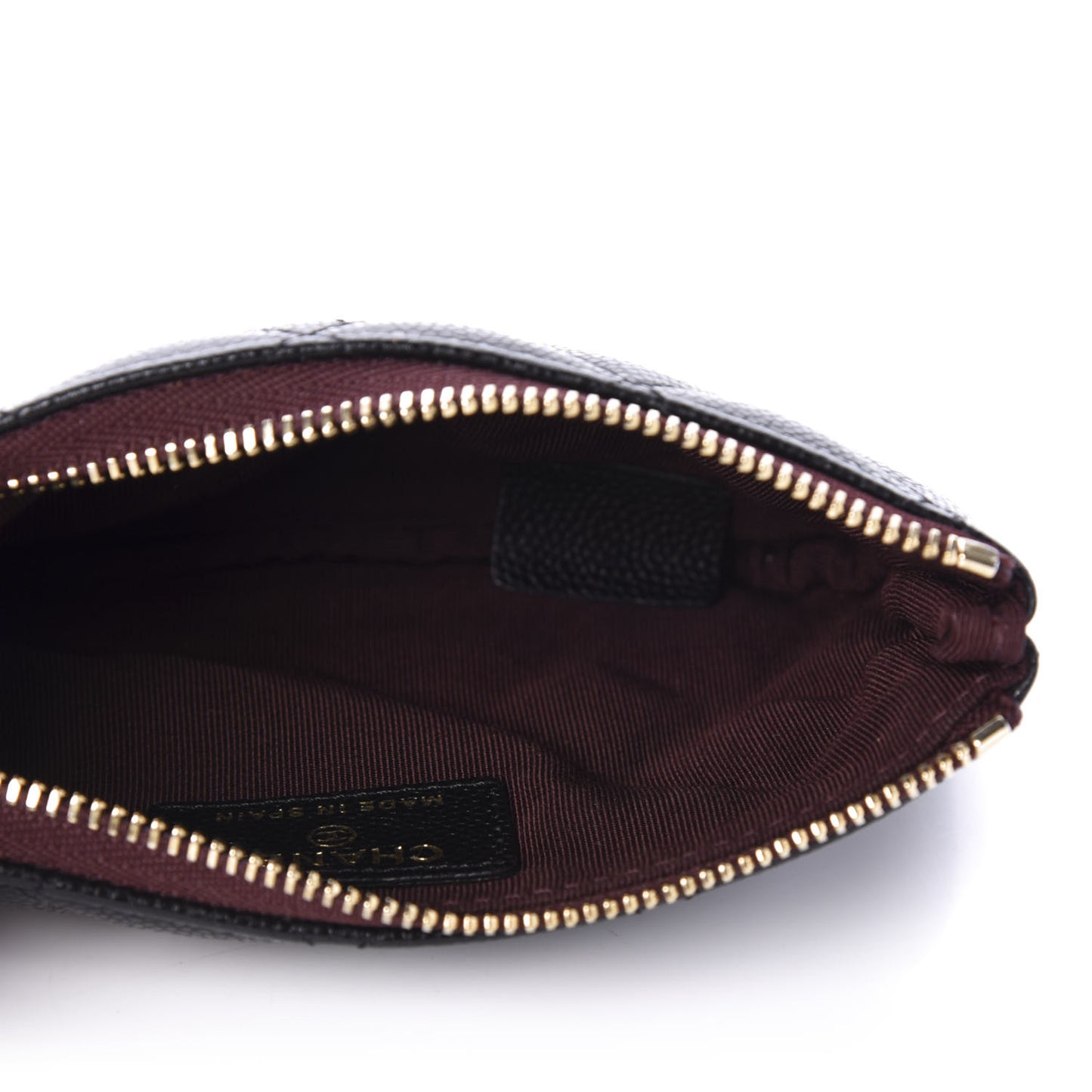 Caviar Quilted Small Cosmetic Case Black
