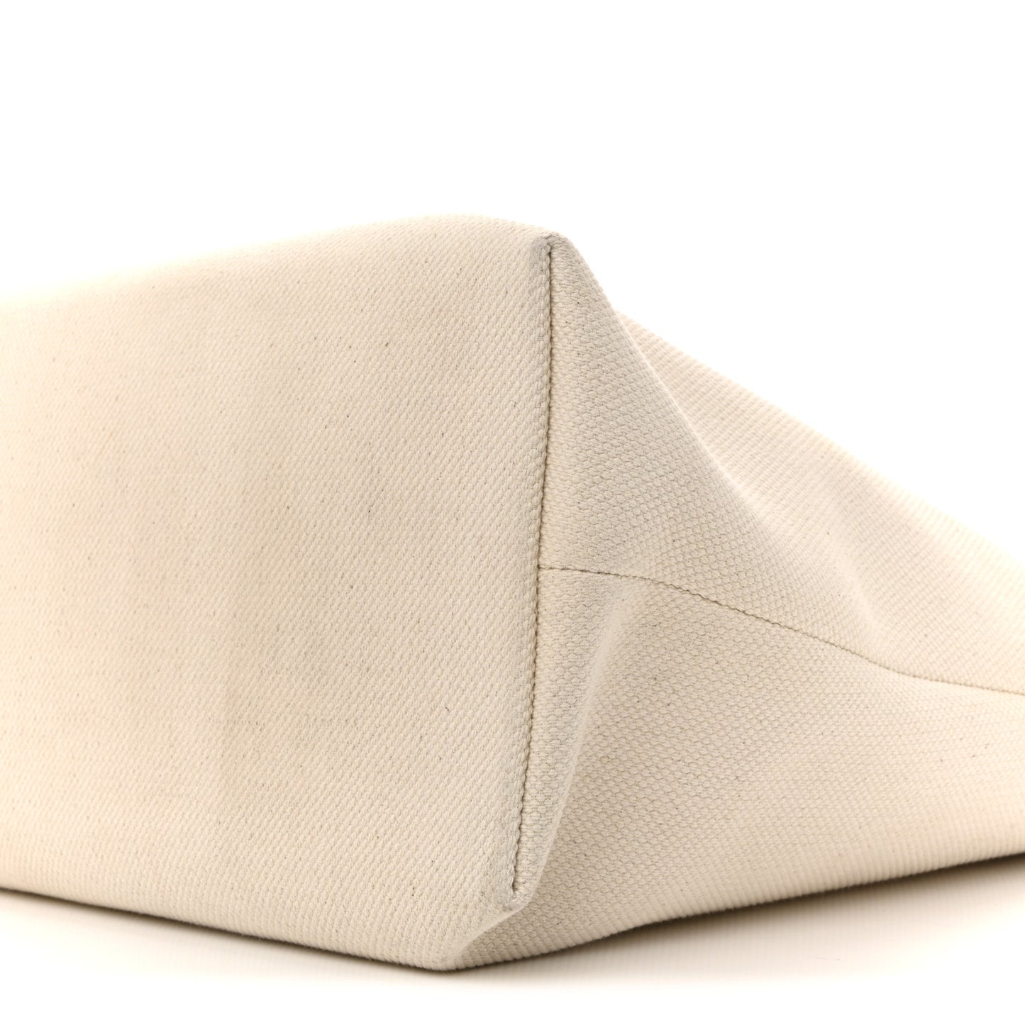 Canvas Calfskin Horizontal Cabas Natural Tan