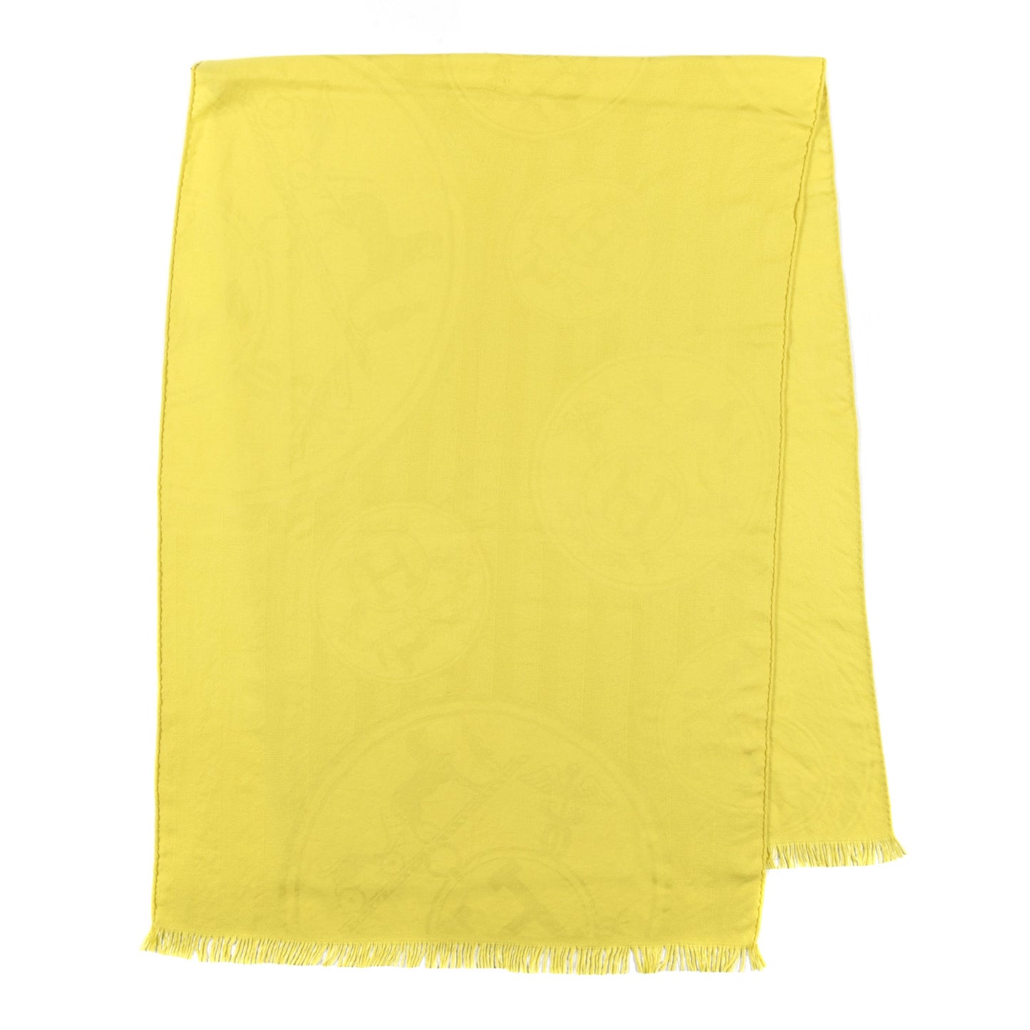 Cashmere Silk Jacquard New Libris Scarf Jaune Citron