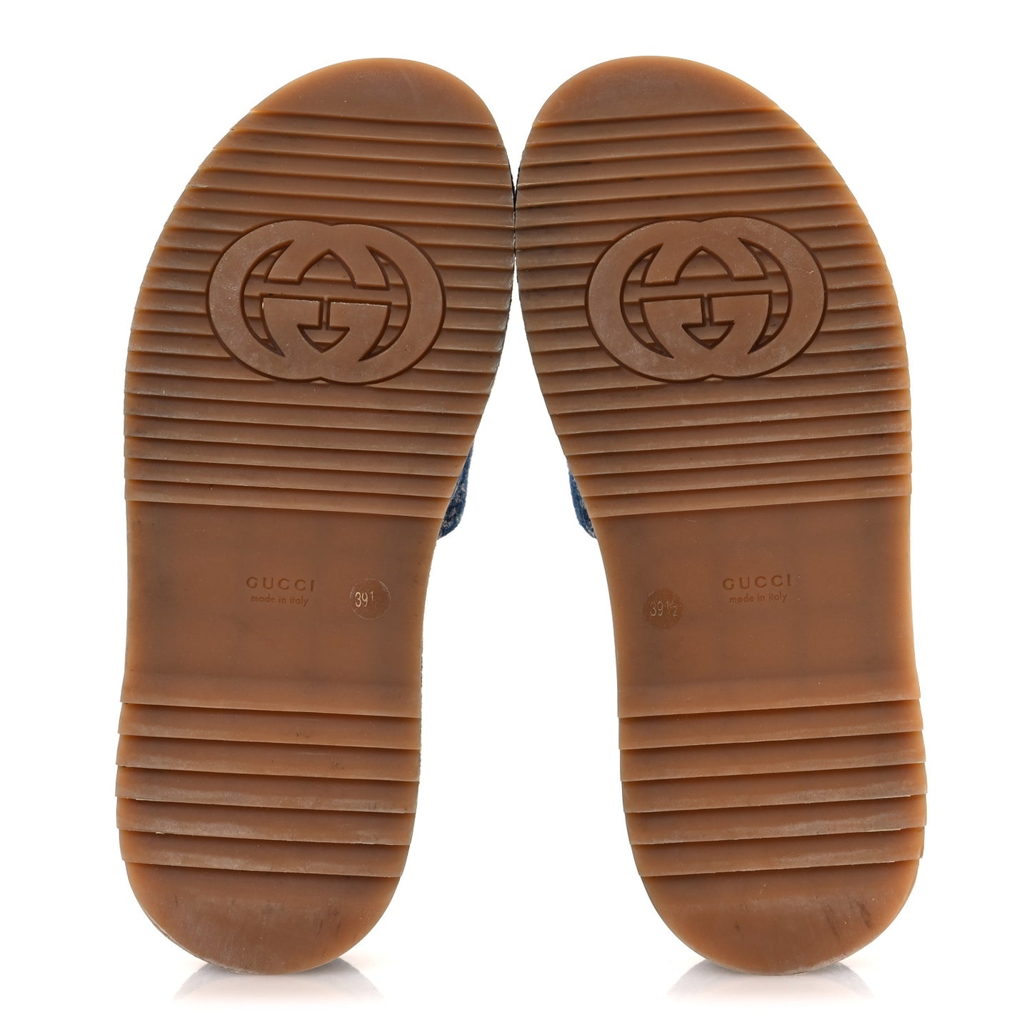 New Denim GG Monogram Angelina Platform 55mm Slide Sandals 39.5 Blue Tea