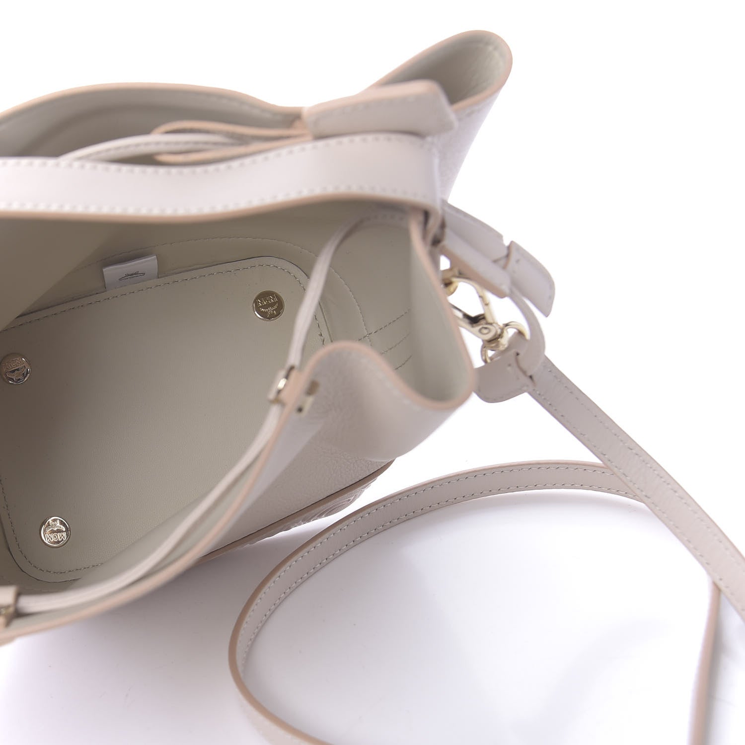 MCM Goatskin Milano Drawstring Mini Bag Pink Tint 5 of 9