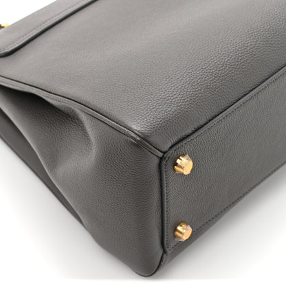 Celine Grained Calfskin Classique Medium 16 Top Handle Bag Grey 12 of 12