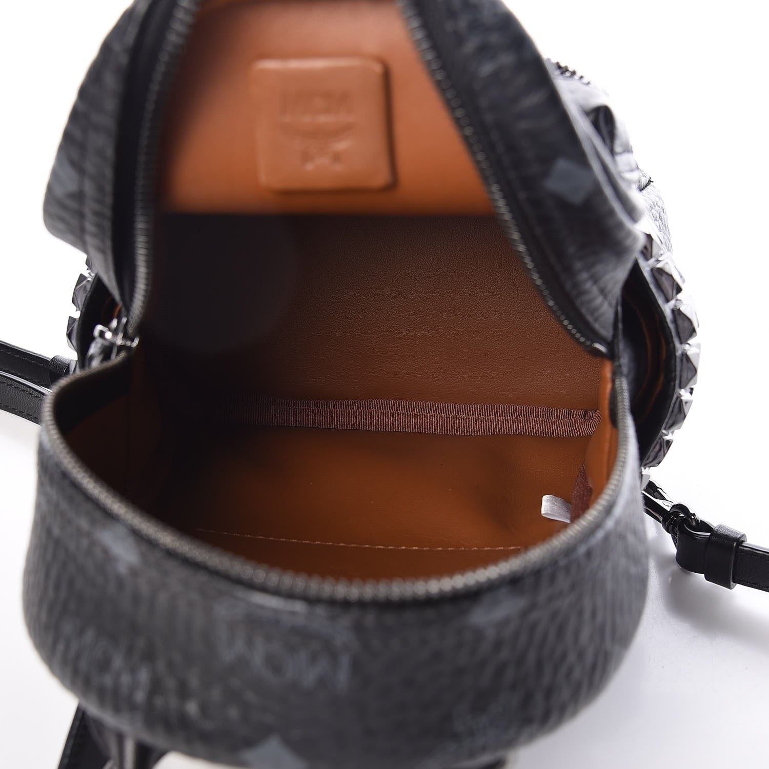MCM Visetos Studded X-Mini Bebe Boo Backpack Black 6 of 11