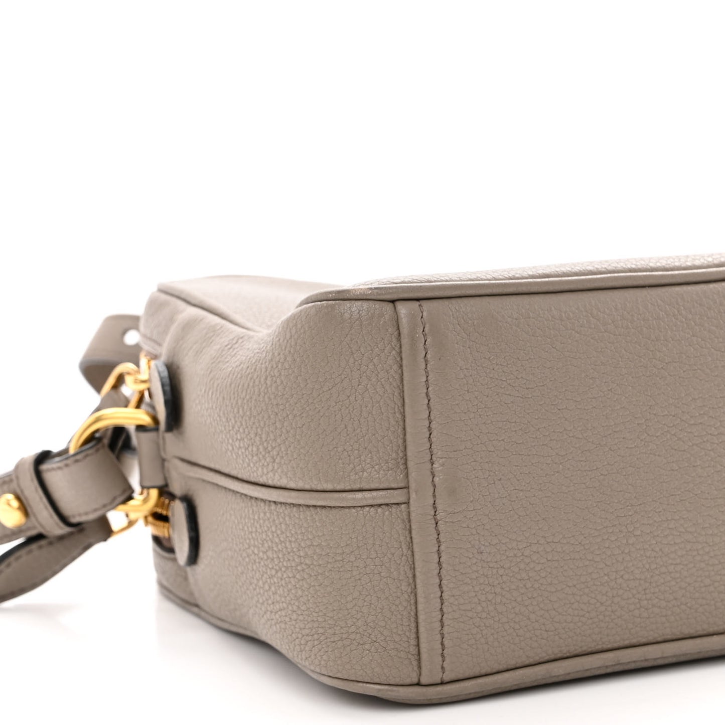 Vitello Daino Medium Double Zip Shoulder Bag Argilla