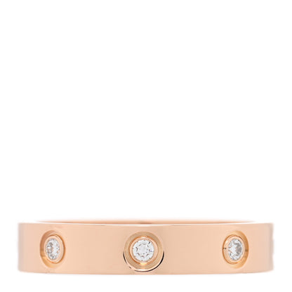 Cartier 18K Pink Gold 8 Diamond 4mm LOVE Wedding Band Ring 54 7 3 of 4
