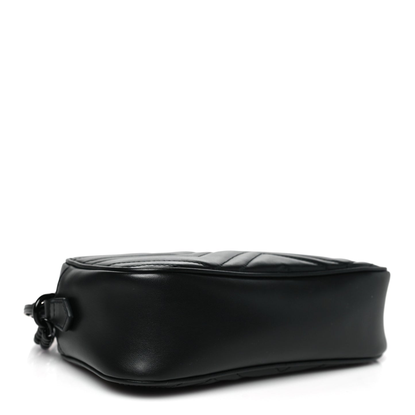 Calfskin Matelasse Monochrome Small GG Marmont Chain Shoulder Bag Black