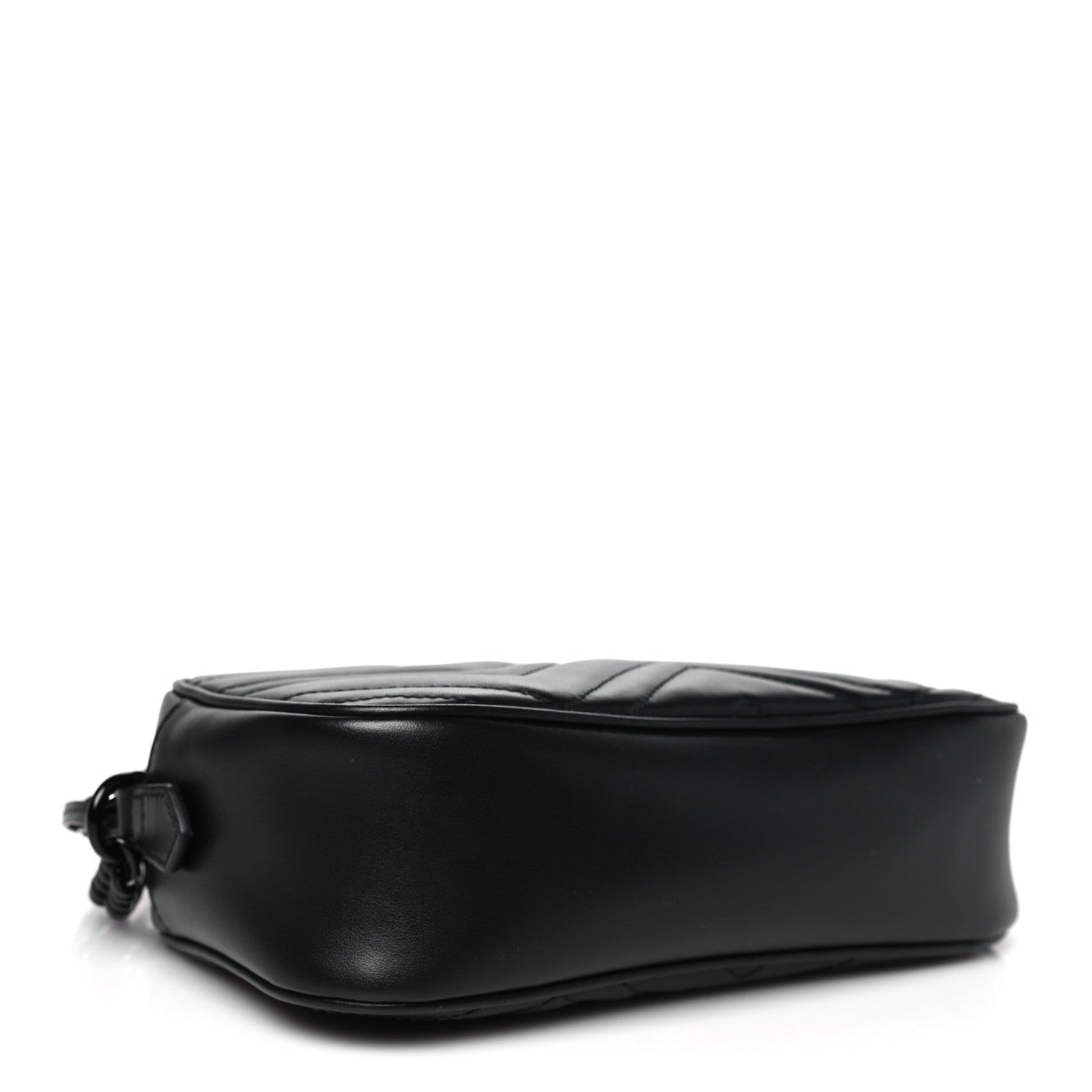 Gucci Calfskin Matelasse Monochrome Small GG Marmont Chain Shoulder Bag Black 4 of 10
