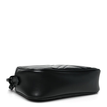 Gucci Calfskin Matelasse Monochrome Small GG Marmont Chain Shoulder Bag Black 4 of 10