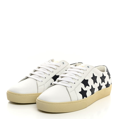 Saint Laurent Calfskin Star Court Sneakers 39 White Navy 3 of 9