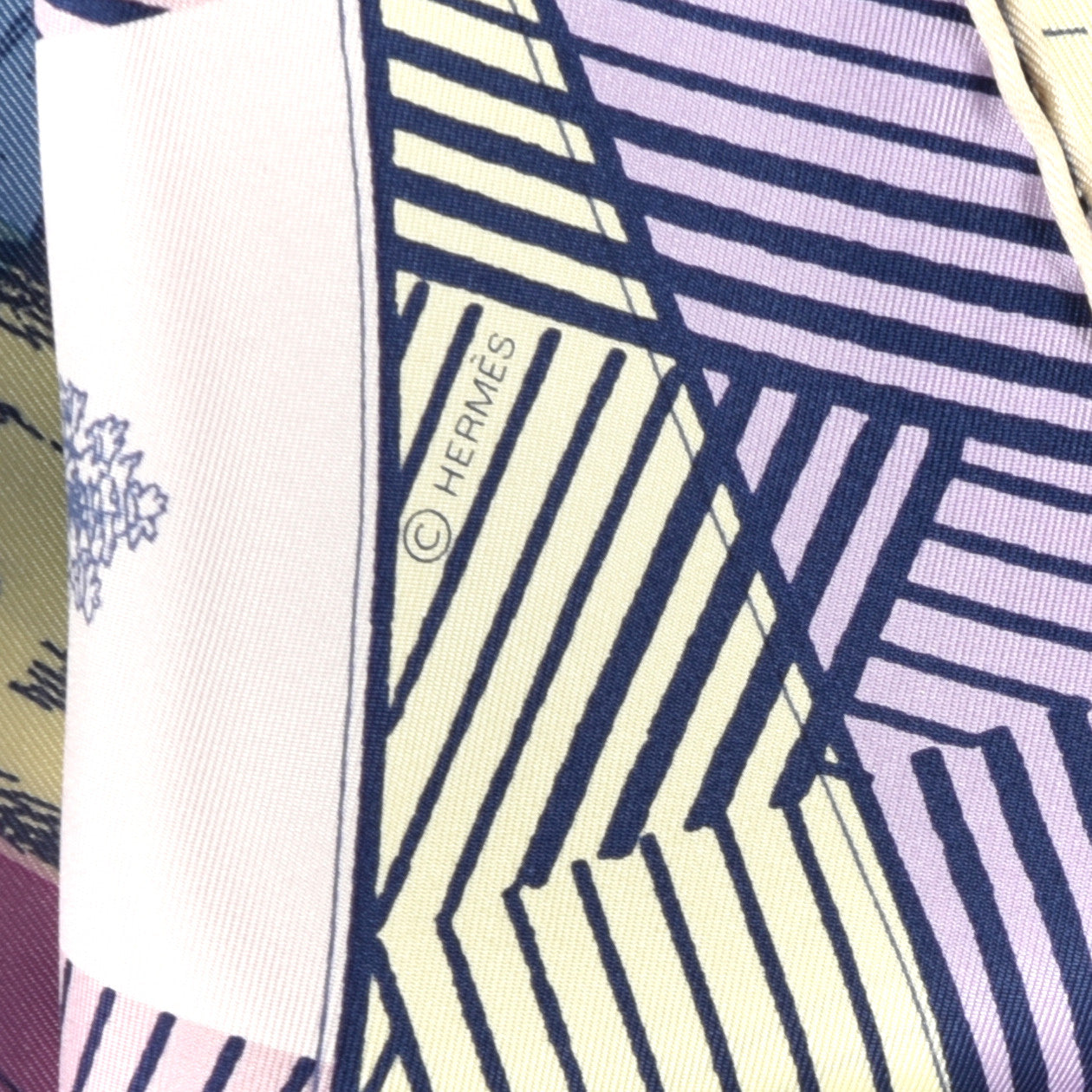 Hermes Silk Jeu Des Omnibus Remix Scarf 90 Parme Jaune Saufre Mauve 3 of 4