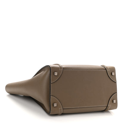 Celine Drummed Calfskin Mini Luggage Souris 4 of 8