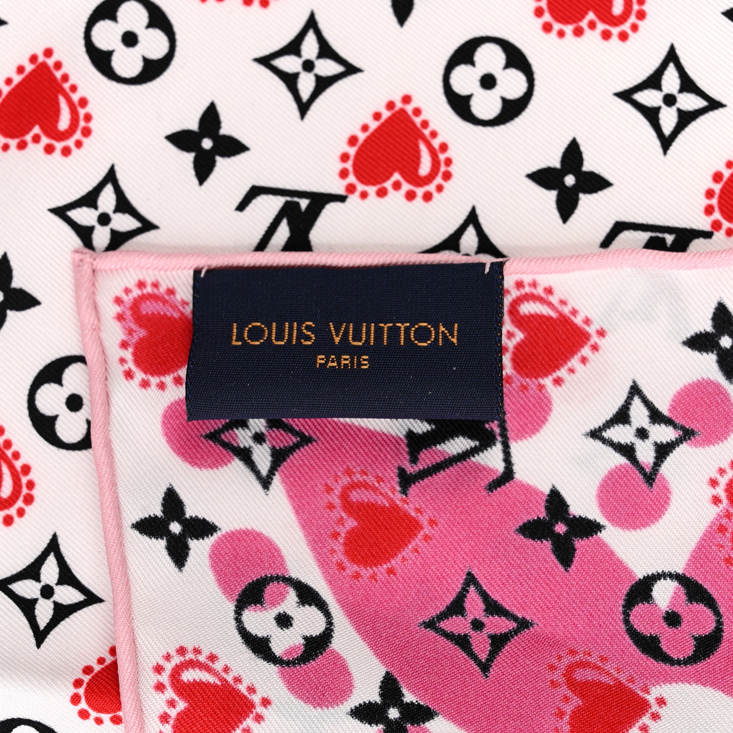 Louis Vuitton Silk I LV U Square 45 Scarf Pink White 3 of 3